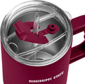 Logo Brands NCAA 40 oz Tumbler with Handle -Stainless Steel Insulated Travel Tumbler with Straw Lid – Powder Coated, Leak-Resistant, Keeps Drinks Hot/Cold – Great for Tailgating, or Everyday Use