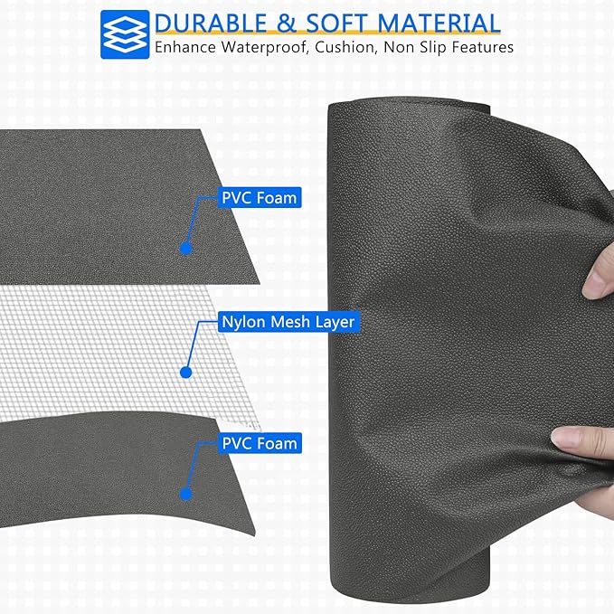 WochiTV Shelf Liner for Cabinets, Drawer 20 x 354 inches, Non Adhesive Non Slip Foam Mat for Kitchen, Pantry, Bathroom, Cupboard, Garage, Closet, Shelves, Drawer, Tool Box, Gray