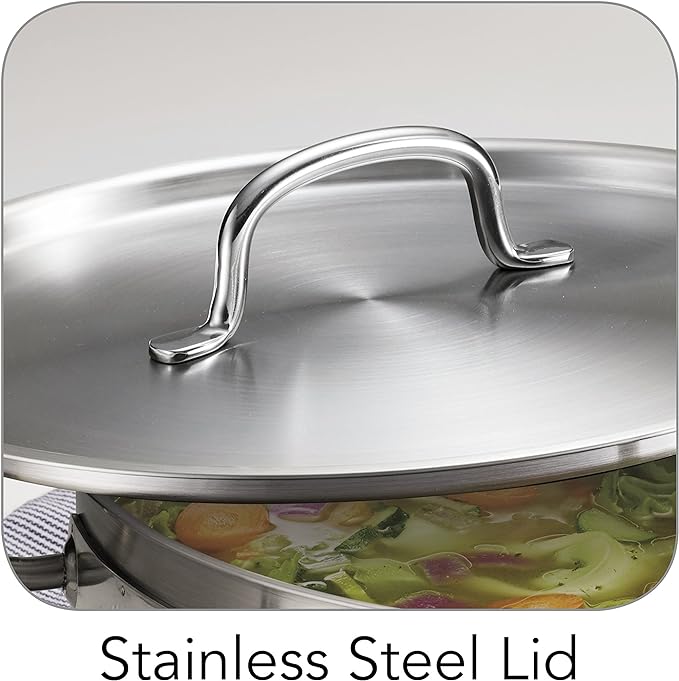 Tramontina Pro-Line Stainless Steel 9-Quart Dutch Oven Pot with Lid, NSF-Certified