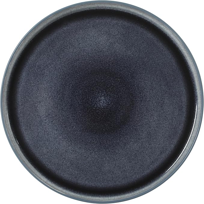 Gibson Elite Reactive Stoneware Dinnerware Set - Tahoe Sunset Matte Exterior & Shiny Interior Blue | 12-Piece – Plates and Bowls, Durable Everyday Dish Set, Microwave & Dishwasher Safe