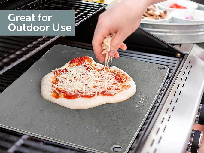 OLEEK Pizza steel Sheets for oven - Metal baking steels sheets for oven - Pizza steels 16x13.4 inches - Steel stone for oveens - Baking's pro pizzaa - Baking's stone