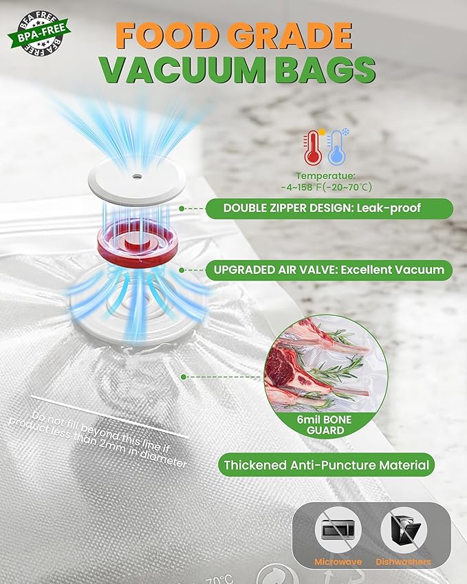 Compact Vacuum Sealer for Food: Powerful Handheld Vacuum Sealer Machine & 30 Reusable Vacuum Bags, With LED Display & Detachable Water Tank, Portable Food Sealer, Seal Meal Saver