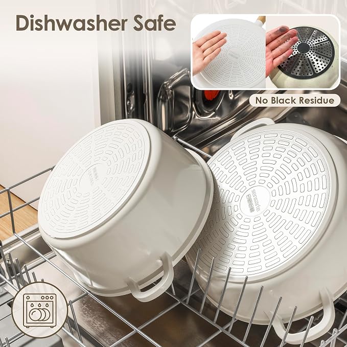 SENSARTE Ceramic Cookware Set 14Pcs, Nonstick Pots and Pans Set, Healthy Non Toxic Induction Cooking Set, Stackable Cookware with Kitchen Utensils, Pot Protectors, PFAS/PTFE Free