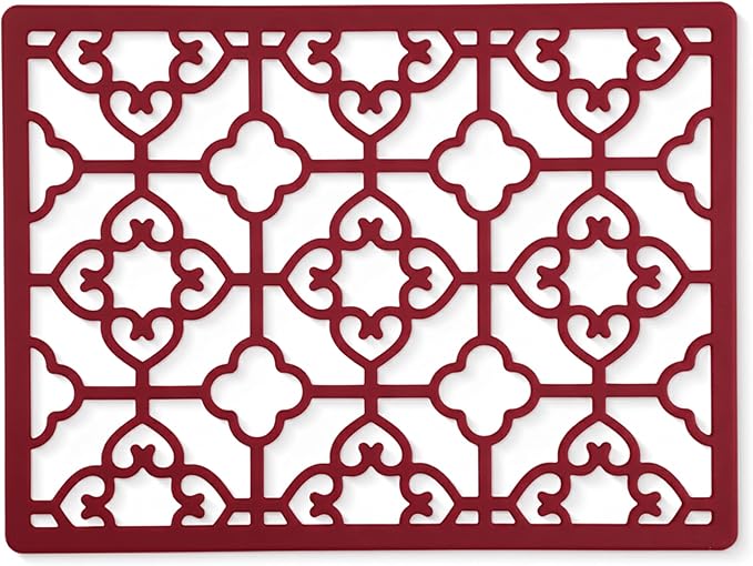 GASARÉ, Extra Large, Thick, Silicone Trivet for Hot Dishes, Pots, and Pans, Heat Resistant Mat for Countertop, Hot Pad for Kitchen, Easy to Clean, 16 x 12 x 3/8 Inches, Red