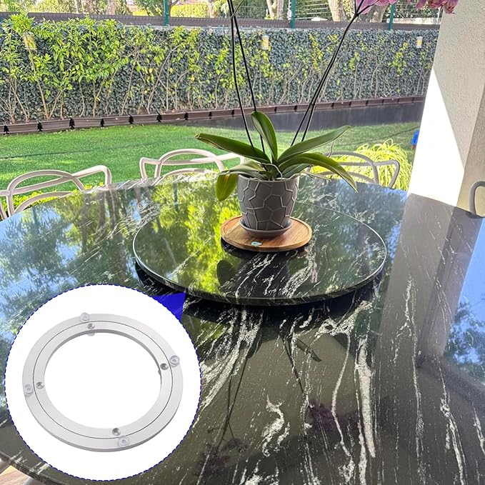 3 Pack 8 Inch Aluminium Alloy Turntables Bearing, Heavy Duty Swivel Turntable Lazy Susan for Round Dining Table, 8" Smooth Swivel Turntable for Lazy Susan Dining Table