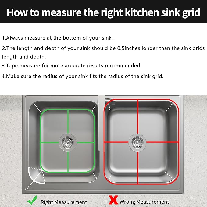 2Pack Sink Protector Grid 13.7''x11.6''x1'', Stainless Steel Sink Protectors for Kitchen Sink with Center Drain Hole, Anti-rust Metal Sink Bottom Grid With 2Pack Sink Strainers
