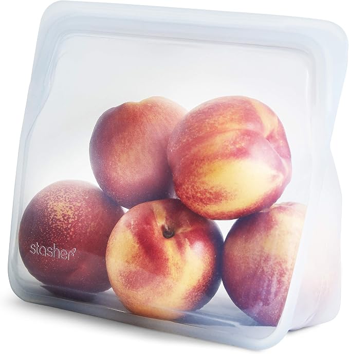 Stasher Reusable Silicone Storage Bags (Mid, Clear) and (1/2 Gallon, Clear)