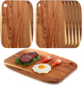 Roshtia 6 Pieces Acacia Wood Cutting Board 14" x 10" Kitchen Wooden Chopping Board Reversible Charcuterie Serving Tray Butcher Block Cutting Tray for Meat Cheese Vegetables Fruit(Cute)