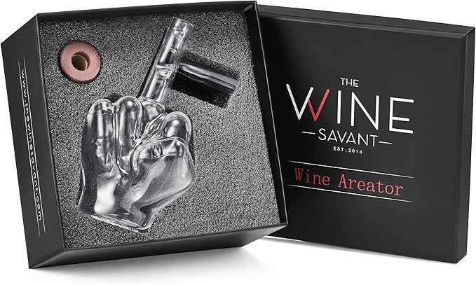 Italian Wine Aerator Decanter, Aerator Pourer, Red & White In Bottle Aerators, Makes Your Wines Taste Better, Italian Design Decanter, Whiskey & Spirits Gifts, 2x5" Areadivino Aerator Clear - Finger