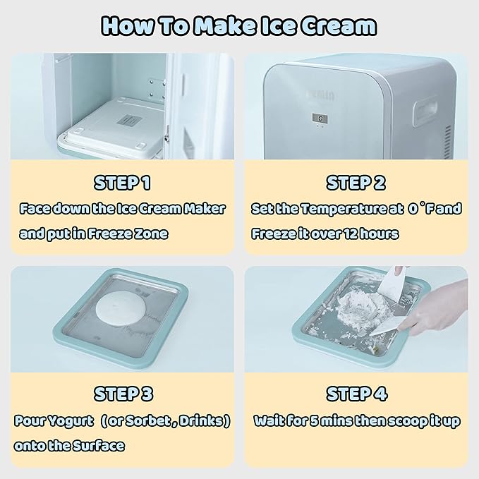 JoyMech Ice Cream Roll Maker Rolled Ice Cream Machine, Sweet Spot Pan, Instant Cold Plate, Ideal for Making Rolled Ice Cream Soft Serve Slushies Frozen Yogurt Sorbet and Gelatod (Aquamarine)