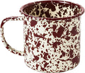 Crow Canyon Home Enamelware Mug, 12 ounce, Burgundy/Cream Splatter (Set of 4)