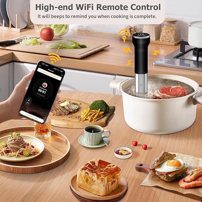 Sous Vide Cooker WiFi & Immersion Deep Fryer with Basket