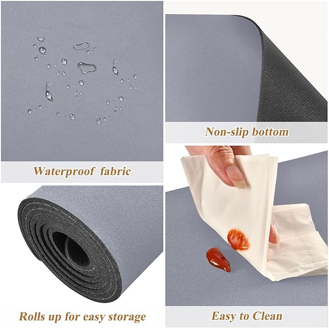 Purplish Grey Trivet Table Runner for Kitchen Countertops Hot Pots Pans Heat Resistance Pot Holders Anti-Slip Hot Pad Mats 11.8 * 39.4 Inches