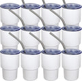 UIRZOTN 3oz Mini Tumbler Shot Glass with Straw and Lid, 12 Pack Stainless Steel Sublimation Shot Glasses for Wedding Party Whiskey Cocktail Bar with Straw and Lid (White)