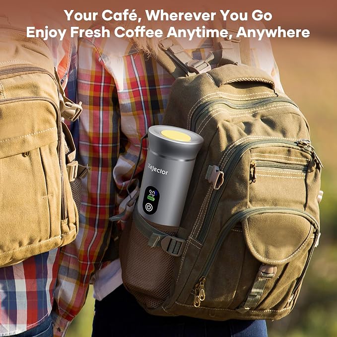 kejector Portable Coffee Maker Espresso Machine for Travel Nano Car Coffee Maker Compatible with Ground Coffee & Capsule for RV, Hiking Camping Office, Travel Espresso Maker Electric Coffee Machine