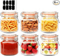 25 oz Glass Jars With Airtight Lids And Leak Proof Rubber Gasket,Wide Mouth Mason Jars With Hinged Lids For Kitchen Canisters 750ml, Glass Storage Containers 6 Pack