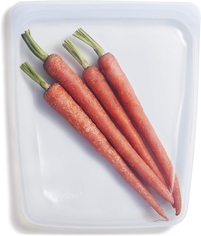 Stasher Reusable Silicone Storage Bags (Mid, Clear) and (1/2 Gallon, Clear)