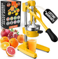 Zulay Kitchen Cast Iron Juicer - Heavy Duty Manual Juicer with Detachable Strainers for Easy Cleaning, Orange Juice Press for Citrus Fruits, Perfect for Bartenders, Juice Lovers & Health Enthusiasts