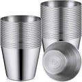 100 Pieces 1.5 oz Metal Ramekins Dipping Sauce Cups Stainless Steel Condiment Cups Small Metal Ramekins for Kitchen Restaurant Camping BBQ Party Seafood