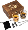 The Memory Company Officially Licensed NFL Wood Boxed Drinkware Set - 2 Premium Rocks Glasses with Laser-Etched Team Logo & Reusable cooling cubes, Whiskey & Cocktail Gift Set for Football Fans