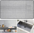 Sink Protectors for Kitchen Sink - 28.34" x 15.74" Silicone Sink Mat - Can DIY Drain Holes - Non-slip Heat Resistant Liner for Bottom of Farmhouse Porcelain Stainless Steel（Grey）