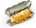 Corn Dishes, Ceramic Corn on the Cob Holders and Trays, Set of 4