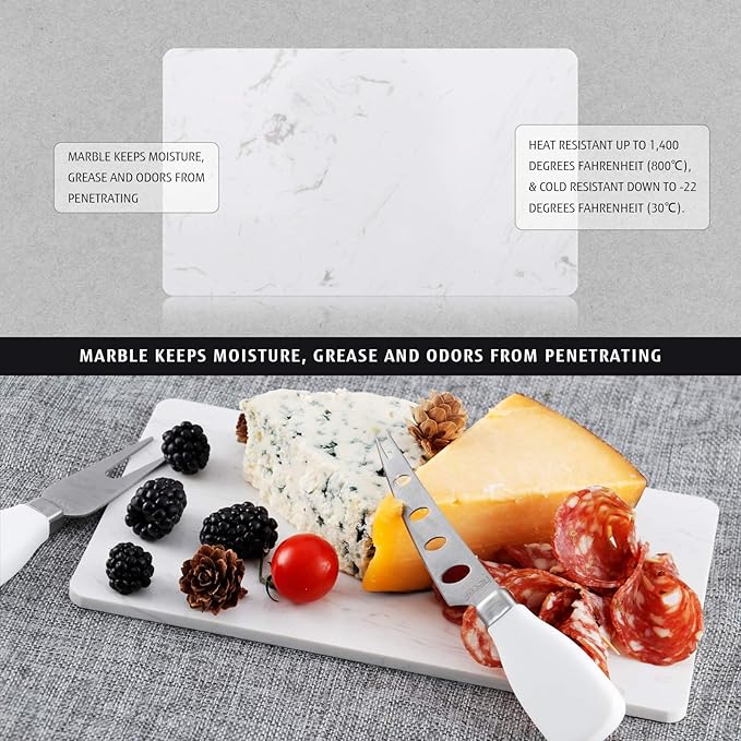 hecef Cheese Board Set Acacia Wood - Large Charcuterie Board with Stainless Steel Knife Set, Thick Wooden Server - Fancy House Warming, Birthday Choice for Gourmets, Feast, Cheese Serving