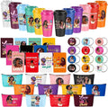 Hollowfly 12Set/48Pcs African Americans Black Women Christian Gifts Set Include 16oz African American Cup with Lid, Makeup Bags, Mirrors, Notepad, Black Owned Inspirational Gift for Women(Colorful)
