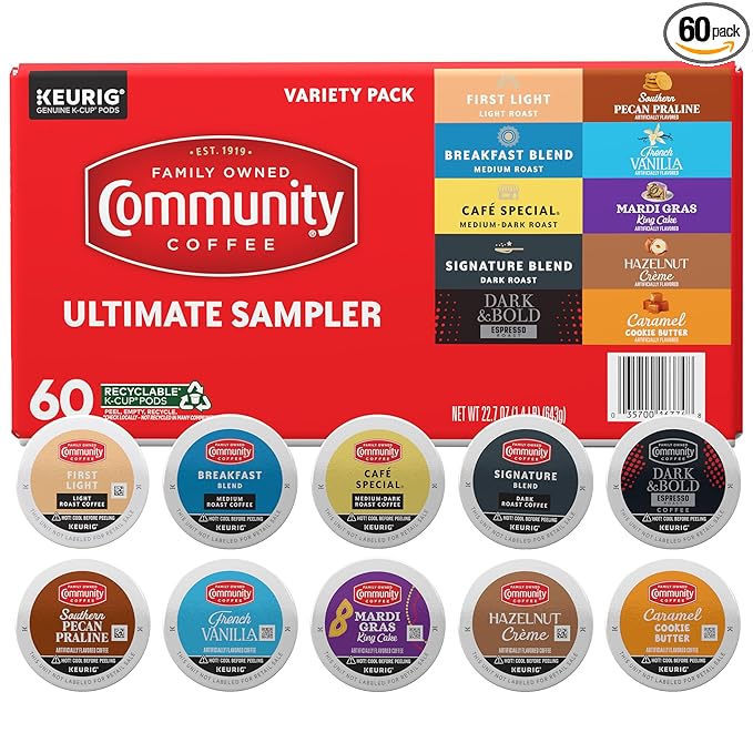 Community Coffee Ultimate Sampler Variety Pack, 60 ct K-Cup® Pods (Pack of 1)