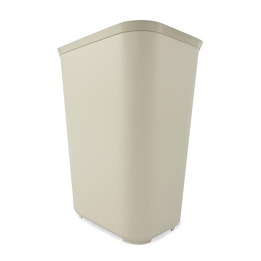 Rubbermaid Commercial Products Fire Resistant Wastebasket 40 Qt/10 Gal Beige, for Hospitals/Schools/Hotels/Offices