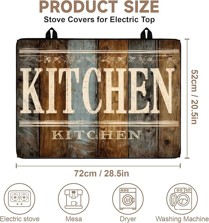 Stove Top Covers for Electric Stove: Heat Resistant Protector Glass Stove Top Expands Counter Space, Stylish Kitchen Decor 28.5'' 20.5''