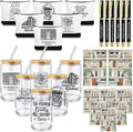 24 Pcs Books Club Gifts Book Lovers Gifts for Women Blind Date with a Read Include 16 oz Glass Cup Canvas Makeup Bag Ballpoint Pen Card for Librarian Reader Bookish Teacher
