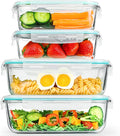 LOVYANXUE 4 Pack [78 oz & 36 oz] Large Glass Food Storage Containers with Lids, Glass Meal Prep Containers Set with Airtight Lids - BPA Free, Ideal for Food Storing/Serving, Microwave/Oven Safe