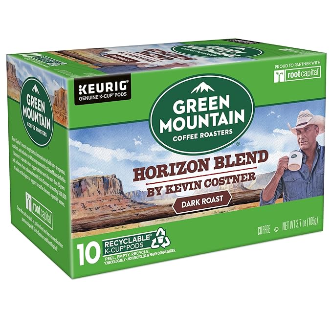 Green Mountain Coffee Roasters Horizon Blend Coffee by Kevin Costner, Single Serve Keurig K-Cup Pod, 60-Count Box