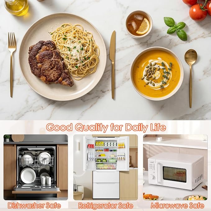Wheat Straw Dinnerware Sets for 6 People 18pcs Camping Plates and Bowls Set | Unbreakable Dish Set Reusable Picnic Set, 23cm Plates sets, Cups sets, 15 cm bowls sets, Microwave and Dishwasher Safe