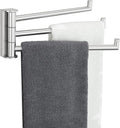 Aomasi Brushed Nickel Swivel Towel Bar, 304 Stainless Steel Triple Rotatable Towel Rack, Wall Mounted