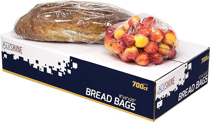 [Pack Of 700] Clear Bread Bags For Homemade Bead With Gusset 8" X 4" X 20" Inches – For Home or Commercial Food Storage