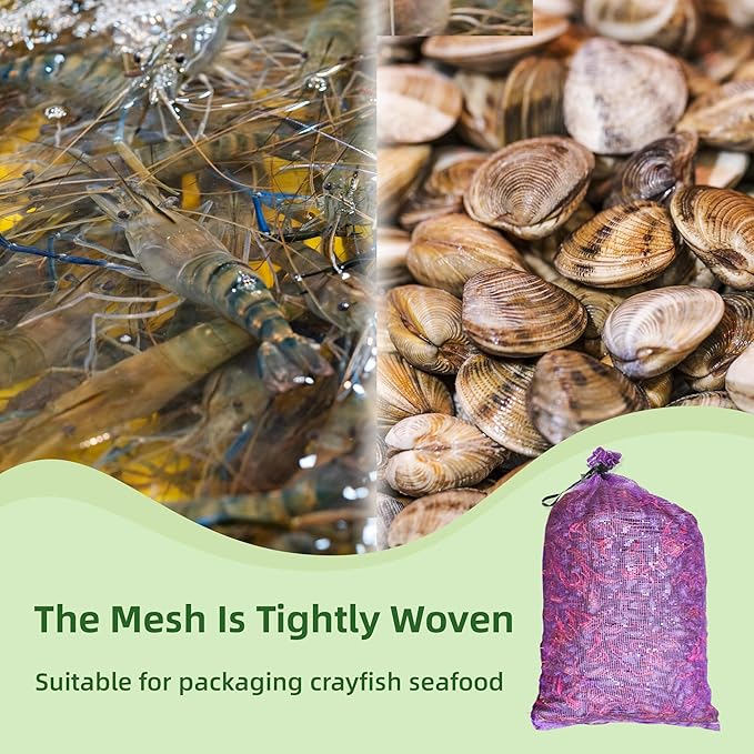 Mesh Firewood Bags 22"×18" 150 Per Pack Crawfish Sacks, Firewood Bags for Selling, Onion Bag Storage Potato Sacks Mesh Wood Bag Bulk (Pack of 150)