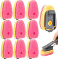Sponge Dishwand Brush Refills for Scotch-Brite Dishwand - 10 Pack Dish Soap Non-Scratch Brush Refills for Nonstick Pots and Pans, Glass & Tubs (Pink)