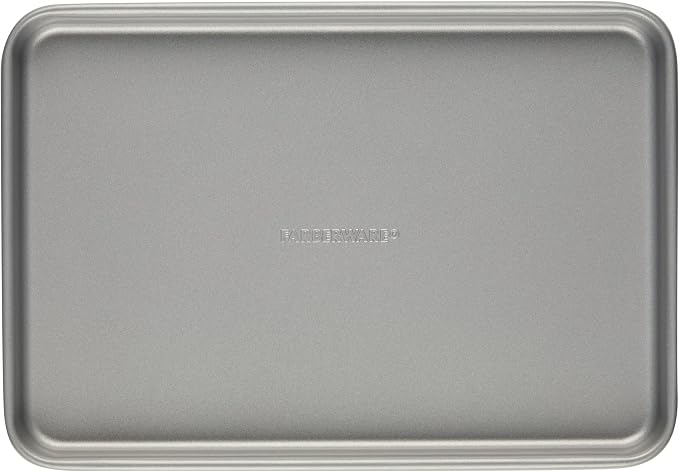 Farberware Bakeware Steel Nonstick Toaster Oven Pan Set, 4-Piece Baking Set, Gray