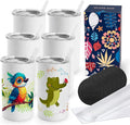 Joyclub 6 Pack Sublimation Tumblers Stainless Steel Insulated 12 oz Sublimation Tumbler with Lids and Straw, Ideal for DIY Gifts, Tea, Coffee, Wine