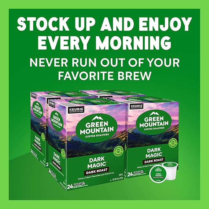 Green Mountain Coffee Roasters Dark Magic, Single-Serve Keurig K-Cup Pods, Dark Roast Coffee Pods, 96 Count
