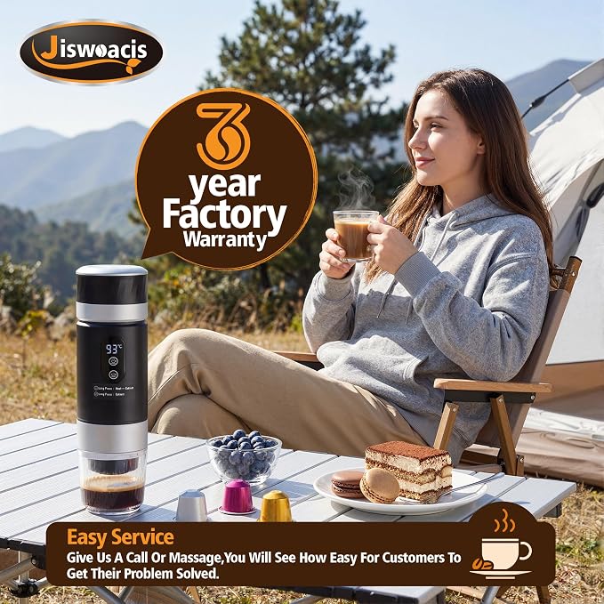 Portable Espresso Machine 20 Bar, 3-in-1 Self-Heating Mini Coffee Maker with Rechargeable Battery & USB-C, Compatible with Ground Coffee, NS & DG Capsules, Travel Coffee Maker for Car Camping Hiking