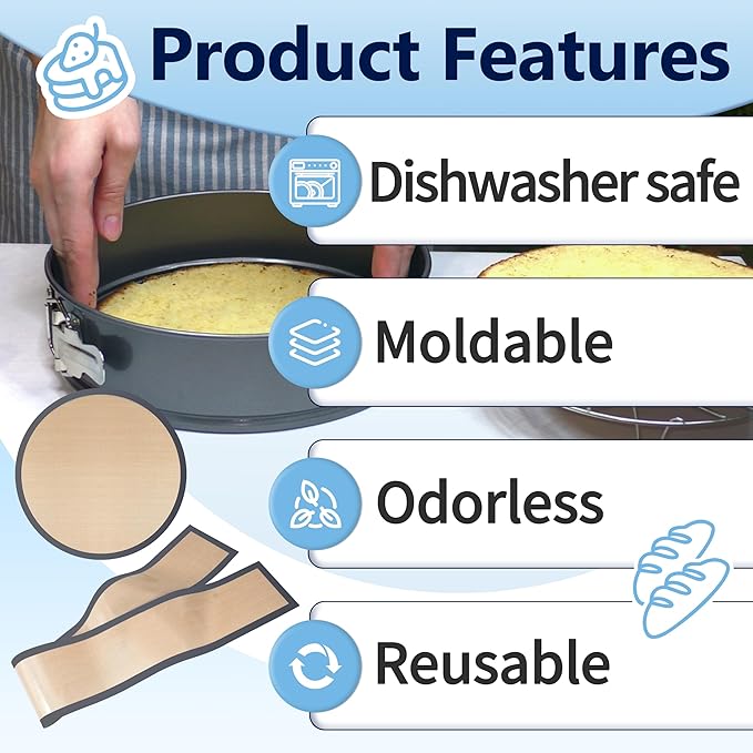 6 Pcs 4, 6, 7, 8, 9, 10 Inches Silicone Baking Mats for Springform Pan, Silicone Cheesecake Pan Protector Prevent Cakes from Sticking to Bottom and Sides (Gray)