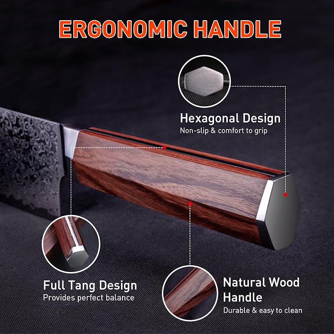Damascus Paring Knife 3.5-inch Fruit and Vegetable Paring Knife 67-Layer Damascus with VG10 Cutting Core Peeling Knife with Full Tang Ergonomic Natural Wood Handle for Peeling