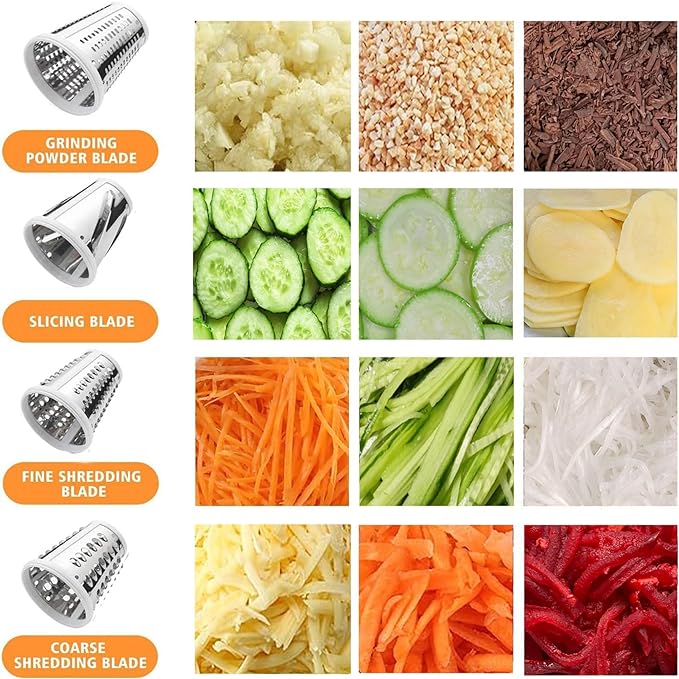 Slicer Shredder Attachment for Kitchenaid Stand Mixer, Salad Machine with Vegetable Slicer, Salad Maker, Food Slicers Cheese Grater Attachments for Kitchenaid Mixer Dishwasher Safe By Airpro,Blue