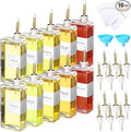 Reallnaive 10 Sets Olive Oil Dispenser Bottles for Kitchen with Nozzles Funnel Labels Cooking Oil Dispenser 500ml Set for Kitchen Vinegar Coffee Syrup (Gold)