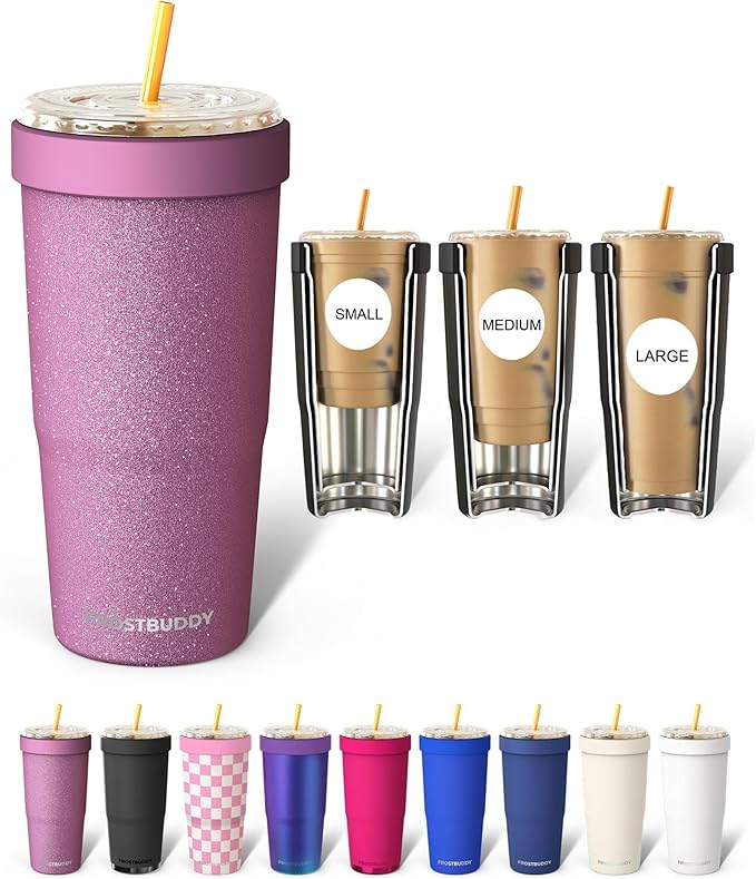 Frost Buddy Togo Buddy | 30 oz Stainless Steel Vacuum Insulated Tumbler | To Go Coffee Cup – Iced Coffee Cups, Iced Coffee Sleeve, Travel Mug, Thermal Cup for Hot & Cold Drinks, Dunkin Cup (Aurora)