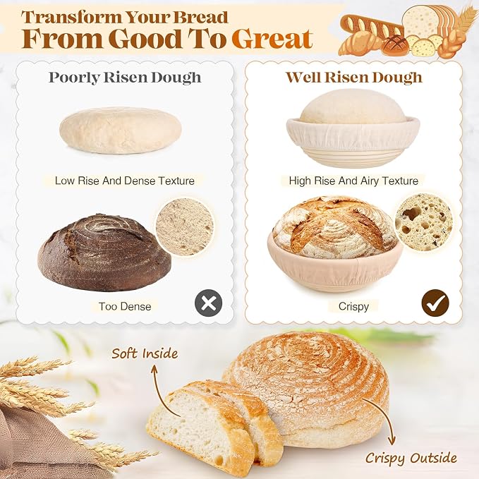 Sourdough Starter Kit, Sourdough Bread Baking Supplies, Sour Dough Starter Kits, Pink Sourdough Kit, Baking Gifts for Women, Bread Proofing Basket, Sour Dough Bread Making Kit Tools Baking Set