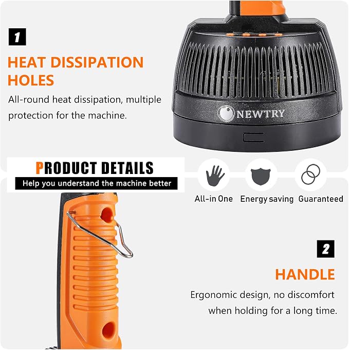 NEWTRY Handheld Induction Sealer 20-100mm Heat Bottle Cap Sealing Machine Power & Time Adjustable for Plastic Glass Bottles Caps(110V)